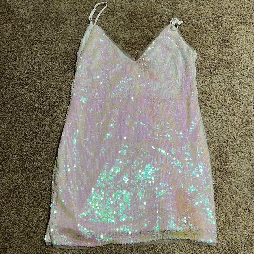 Sequin White Dress